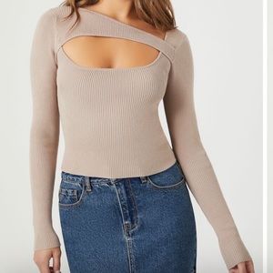 NWT- Cutout Ribbed Knit Sweater